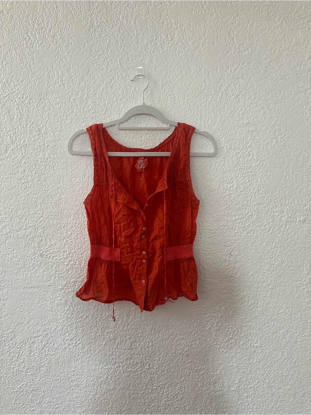 Free People Sleeveless Button-Down Top